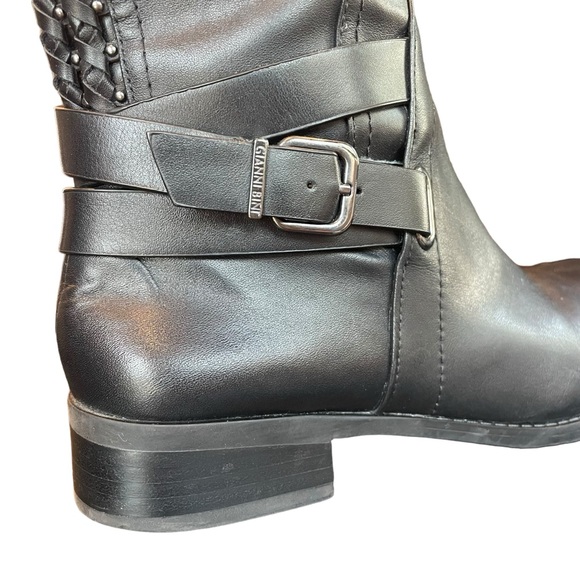 Gianni Bini Womens Kassander Leather Studded Block Heel Riding Boot Buckle Sz 6 - Picture 13 of 16